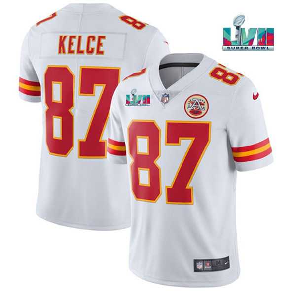 Men & Women & Youth Kansas City Chiefs #87 Travis Kelce White Super Bowl LVII Patch Vapor Untouchable Limited Stitched Jersey->kansas city chiefs->NFL Jersey